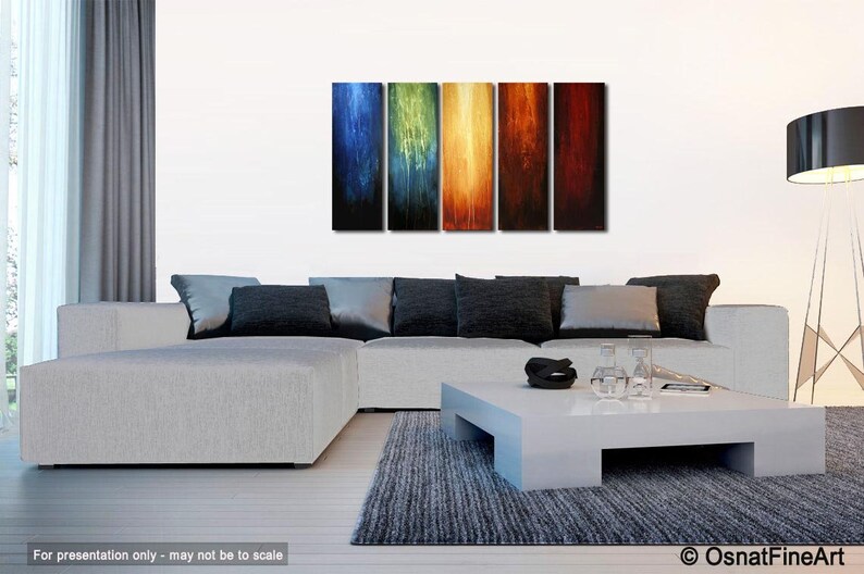 Multipanel Modern Abstract Painting Original Art and Wall Etsy