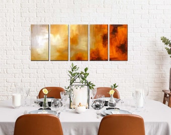 modern neutral abstract art original canvas, large contemporary orange beige painting big art decor CUSTOM ART