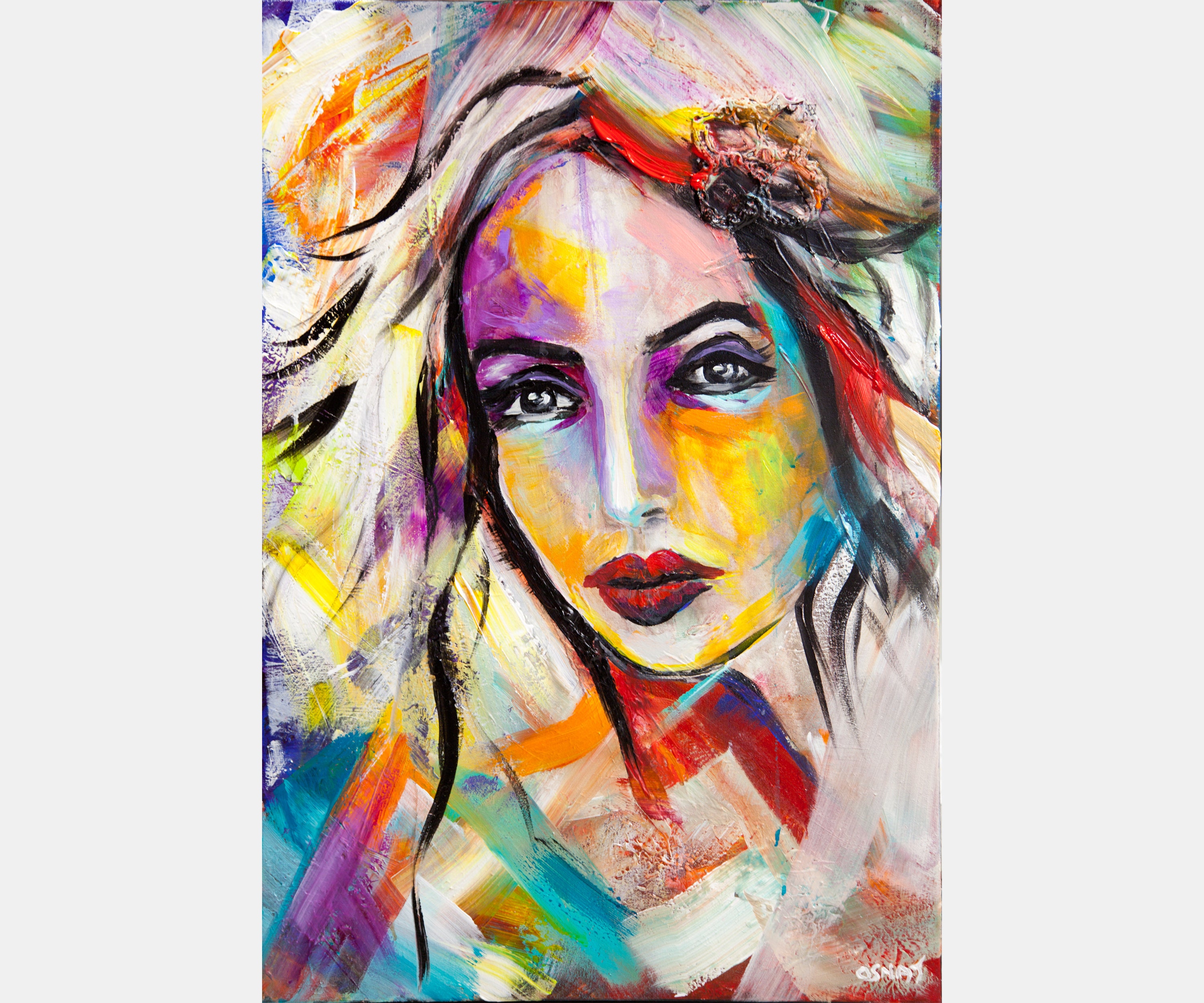 watercolor painting portrait abstract