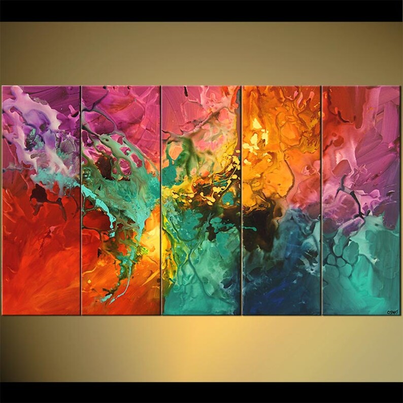 60 X 36 Modern Colorful Abstract Painting Original Etsy