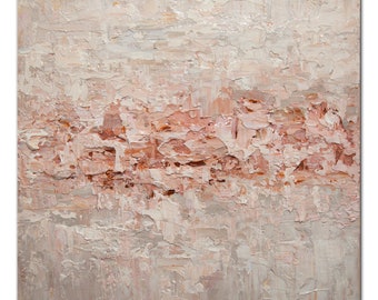original minimalist abstract painting, textured modern soft pastel colors artwork on canvas by Osnat