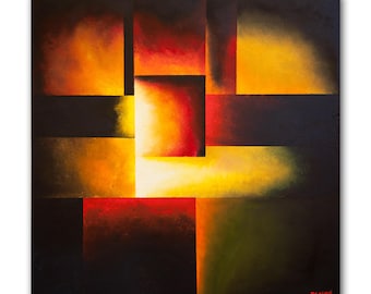 modern original geometric abstract painting art by Osnat