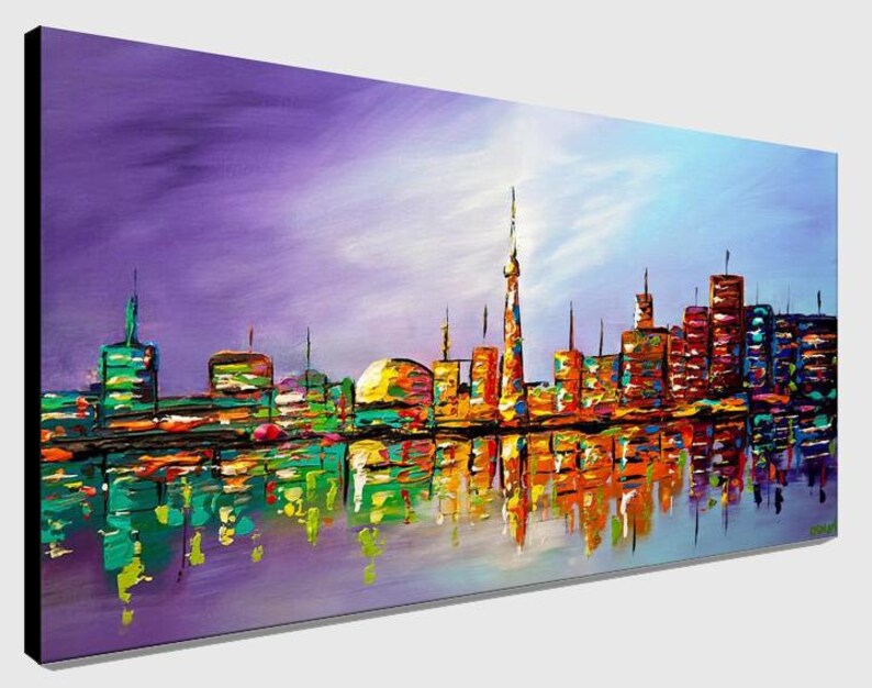 Toronto Abstract Print City Abstract Painting Wall Art Etsy