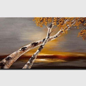 WunM Studio CE Quadro astratto moderno albero fiore natura paesaggio  pittura pittura a olio dipinto a mano grande dimensione, colorato spessore