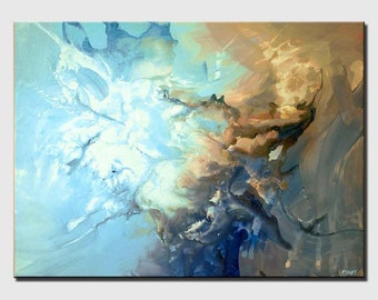 Light Blue Abstract Art Print: Modern Fine Art Giclée by Osnat