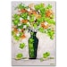 Etsy listing thumbnail: Floral Painting flowers vase, modern abstract painting in green color on canvas by Osnat