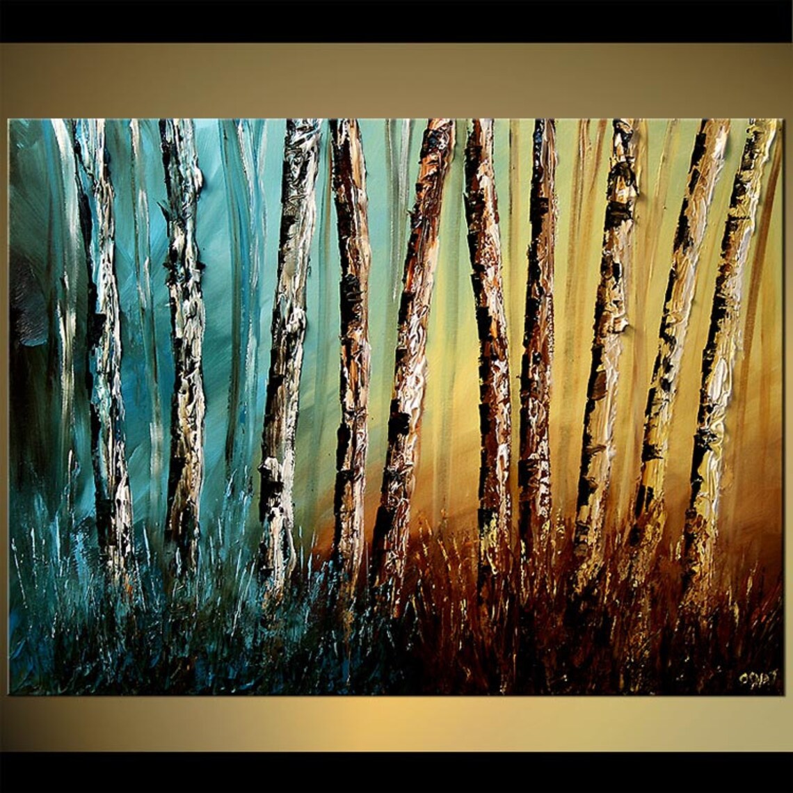 Birch Trees Abstract Print Based on My Abstract Painting Etsy