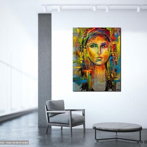 Colorful Pop Art Woman Face Giclee Print: Textured Street Art by Osnat image 5