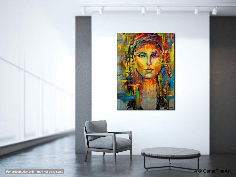 Colorful Pop Art Woman Face Giclee Print: Textured Street Art by Osnat image 5