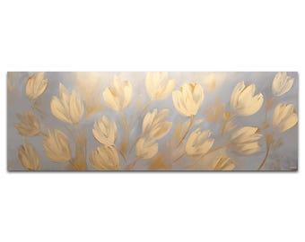 Abstract Tulips Painting: Large Modern Floral Wall Art