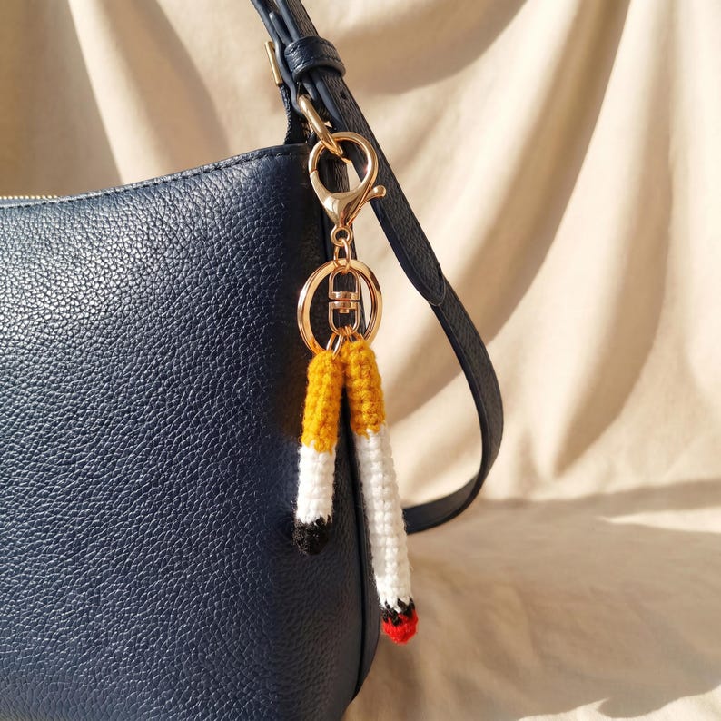 Crochet Cigarette Bag Charm, Handmade Amigurumi Keychain, Funny Novelty ...