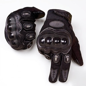 Touchscreen Motorcycle Gloves, Full Finger Leather Riding Gloves for Men & Women