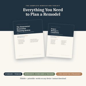 Complete toolkit voor woningrenovatie | Planner, aannemersvergelijking en budgettrackers + GRATIS spreadsheet | Digitale download renoveren