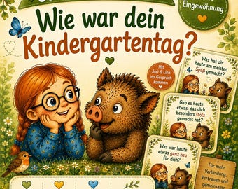 Kindergarten Conversation Cards | 30 Questions for Children | Kindergarten Settling-In PDF | Understanding Feelings | Parent-Child Connection