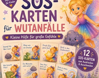 SOS cards for tantrums | Emotion cards for children (PDF) | Help with anger and strong emotions | Calm Down Cards