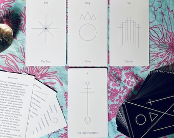 Minimalist Tarot Deck - Modern Black and White Tarot Cards