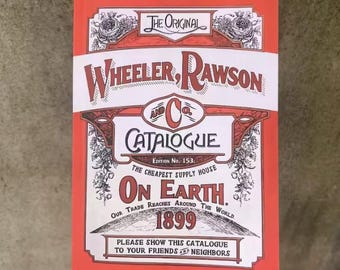 Réplica del catálogo de la compañía y Wheeler Rawson – 126 páginas, tamaño B5, libro de estilo retro inspirado en juegos, regalo para aficionados a los juegos del Oeste.