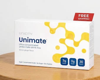 Unimate Yerba Mate Drink Mix – Lemon Flavor, 30 Sachets Dietary Supplement