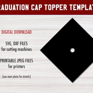 Lege afstuderen Cap Topper SVG, afstuderen cap afdrukbare SVG, afstuderen cap topper SVG, afstuderen Cap topper afdrukbare Dxf JPEG