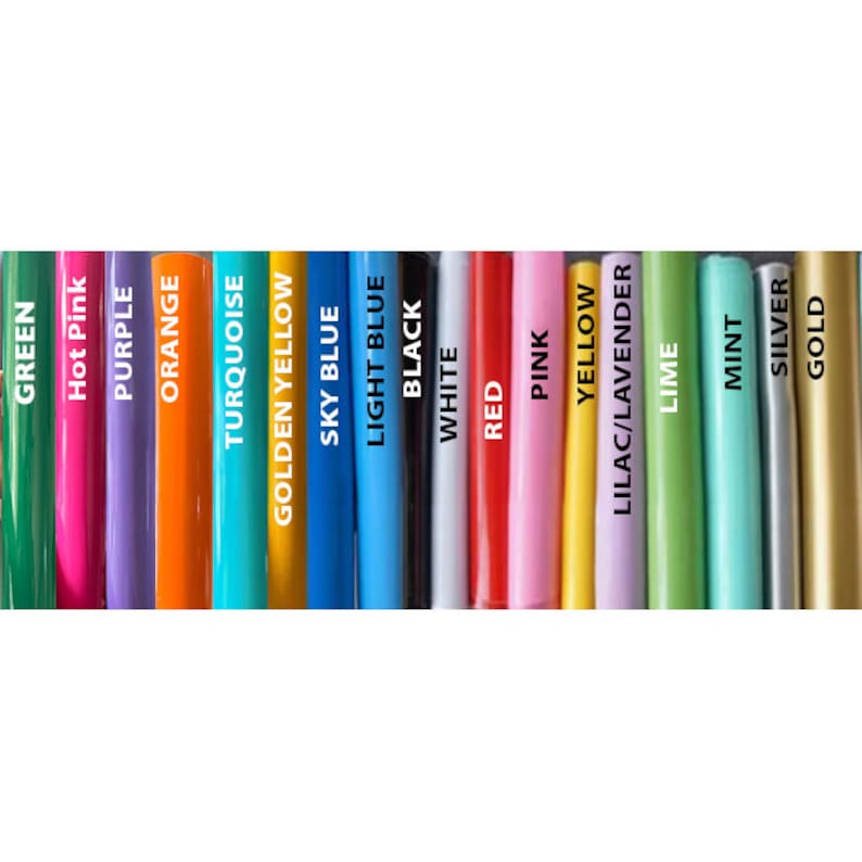May include: A row of 18 paint tubes, each displaying a different colour. The colours are: green, hot pink, purple, orange, turquoise, golden yellow, sky blue, light blue, black, white, red, pink, yellow, lilac/lavender, lime, mint, silver, and gold.
