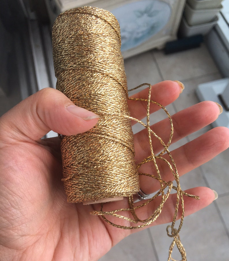 Gold Bakers Twine, silver bakers twine, Metallic Gold Bakers Twine, Gold Strings, Gold twine, Gold Baker's Twine image 6