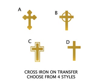 Cross Iron on Transfer, Cross Iron on decal, heat transfer vinyl, Glitter Cross Iron on for face mask and shirts