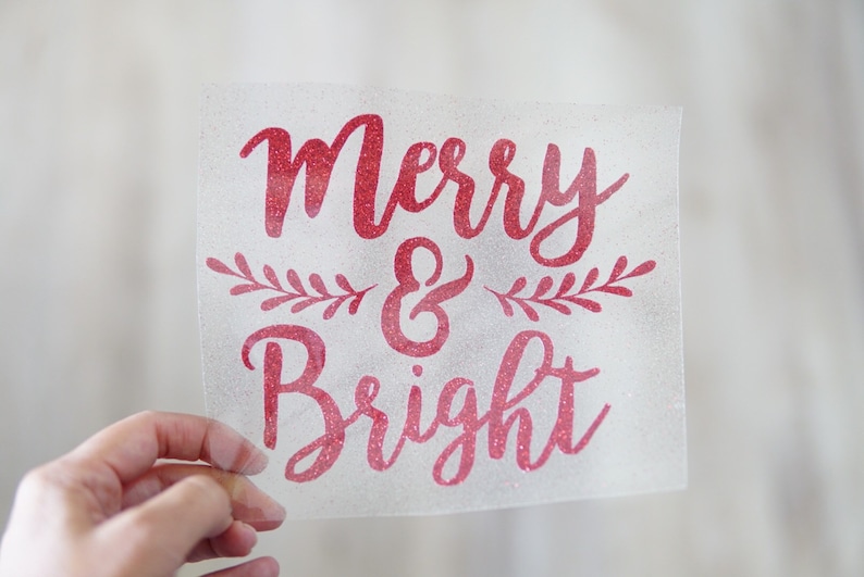 Merry & Bright Iron on Transfer Christmas Iron on Transfer Etsy