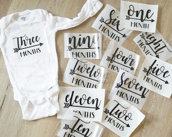 Baby Monthly Onesies iron on, Baby Onesie® Station Iron On Transfers, Baby Onesie Iron on, Baby Monthly Milestone, Baby Shower Iron on