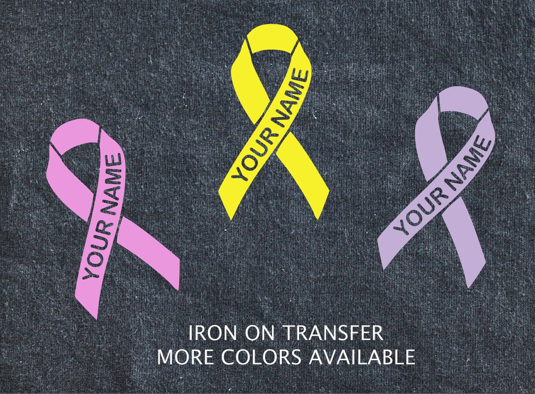 Cancer Ribbon IRON ON Transfer, Cancer Ribbon Iron On, Cancer Ribbon ...