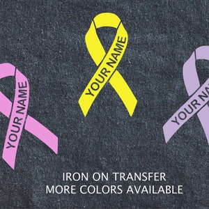 Cancer Ribbon IRON ON transfer, Cancer ribbon iron on, cancer ribbon iron on patch, breast cancer ribbon patch