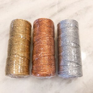 Gold Bakers Twine, silver bakers twine, Metallic Gold Bakers Twine, Gold Strings, Gold twine, Gold Baker's Twine image 5