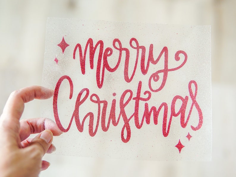 Merry Christmas Iron on Transfer Christmas Iron on Transfer Etsy