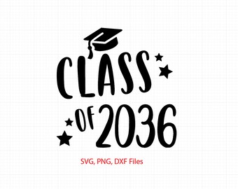 Class of 2036 svg, Class of 2036 png, Class of 2036 jersey font, kindergarten svg PNG Digital file Svg Dxf JPG Silhouette Cricut