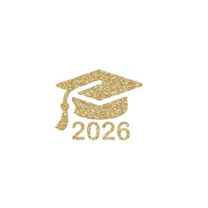 Graduation Cap Iron on, Class of 2026 Iron on, Class of 2026 Graduation Iron on Transfer, Glitter Graduation Cap Iron on Transfer