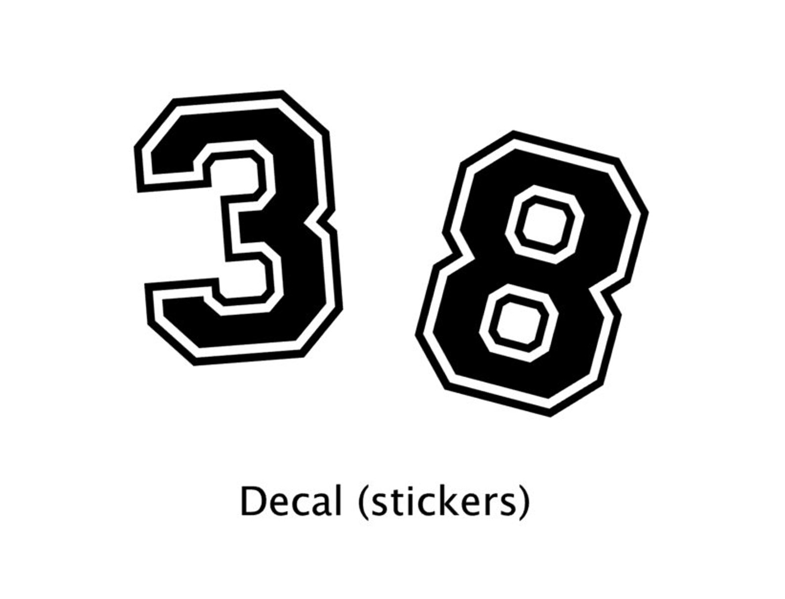 Varsity Number Sticker Varsity Numbers Decal Sports Number Etsy