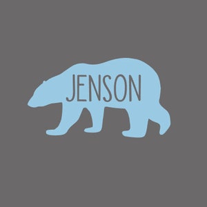 Personalized Bear Iron on transfer, Polar Bear iron on, Bear Iron on,  Baby Onesie Iron on Decal, Boy Iron on