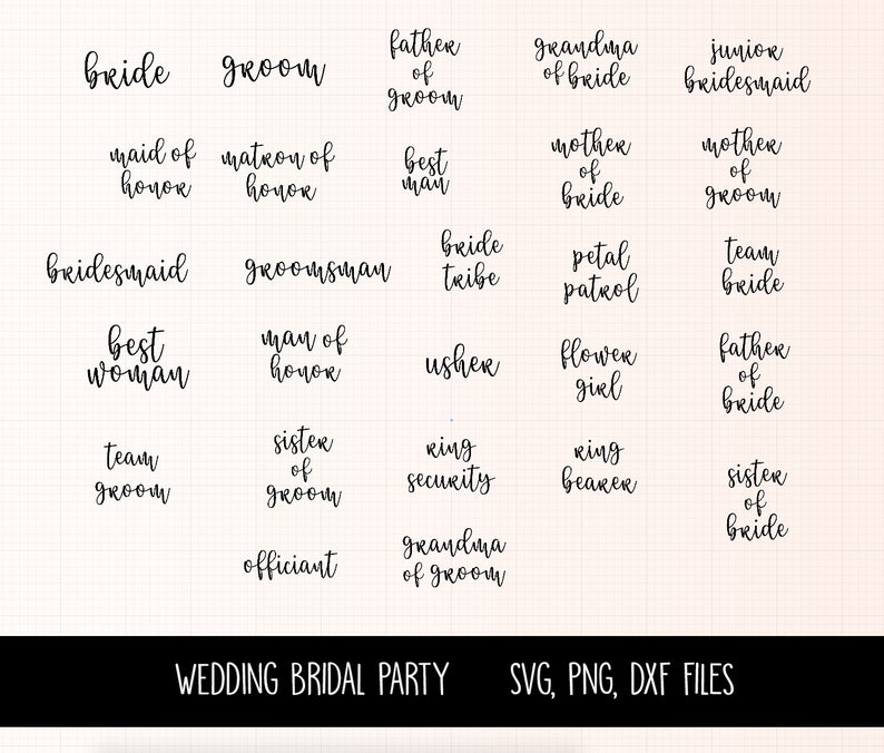 Download Bride Svg Bridal Party Svg Team Bride Wedding Svg Mother Of Bride Svg Dxf Png For Silhouette Cricut Bridesmaid Svg Clip Art Art Collectibles Investmentcable Com