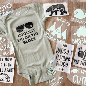 Baby Onesie® Station Iron On Transfers, unisex Baby Onesie Iron on Transfer, Baby Shower Iron on Transfer, Onesie Station Kit for Baby 4