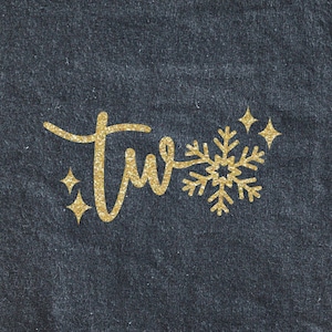 Snowflake Iron on, Snowflake Two Iron on Transfer, 2nd Birthday Iron on Patch, glitter Snowflake iron on decal, Onederland birthday iron on