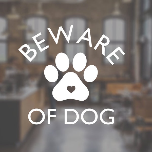 Beware of Dog Decal, Beware of Dog Sticker, Beware of Dog Window Decal,  Beware of Dog vinyl decal for windows, Beware of Dog door decal
