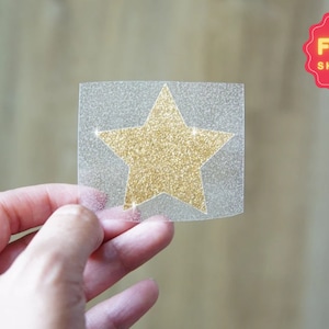 Star iron on transfer, glitter Star iron on, iron on transfer, Star iron on applique, star vinyl iron on, glitter star iron on