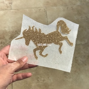 Unicorn Iron On, Unicorn Iron On Transfer, Gold Unicorn decal, Glitter Gold Unicorn Iron On transfer, glitter unicorn iron on patch