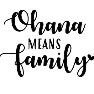 Ohana significa familia SVG Archivo de corte Archivo digital familiar Svg Dxf delineado para Silhouette Cricut