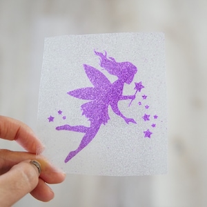 Fairy Iron-On, Fairy Iron On Heat Transfer, Glitter Fairy  decal, Glitter Gold Fairy Iron On, Fairy Iron on Patch