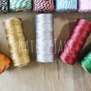 Gold Bakers Twine, silver bakers twine, Metallic Gold Bakers Twine, Gold Strings, Gold twine, Gold Baker's Twine image 2