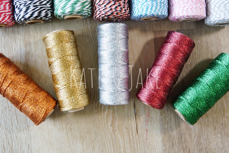 Gold Bakers Twine, silver bakers twine, Metallic Gold Bakers Twine, Gold Strings, Gold twine, Gold Baker's Twine image 2