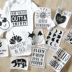 Baby Onesie® Station Iron On Transfers, unisex Baby Onesie Iron on Transfer, Baby Shower Iron on Transfer, Onesie Station Kit for Baby