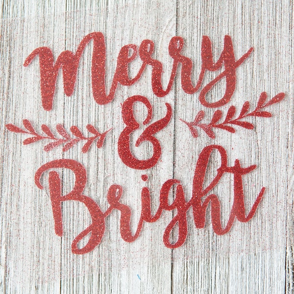 Merry & Bright Iron on Transfer | Christmas Iron on Transfer | Christmas Design | Merry and Bright Iron on Transfer | Christmas Iron On