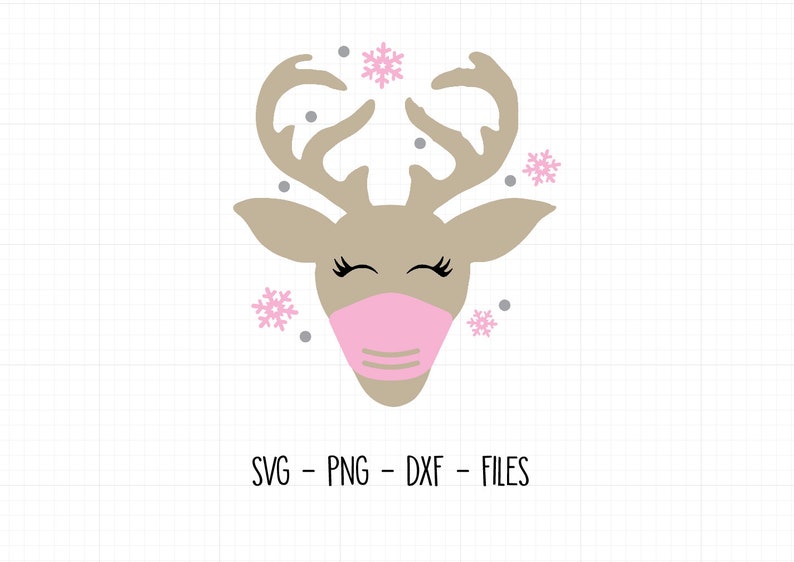 Reindeer with Face Mask SVG Reindeer with mask svg ...