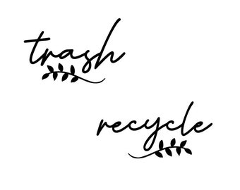 Trash Recycle Decal, Trash Recycle Sticker, Trash Recycle bin Decal Sticker, Trash Recycle  label, Trash Recycle  decal, Recycle  sticker